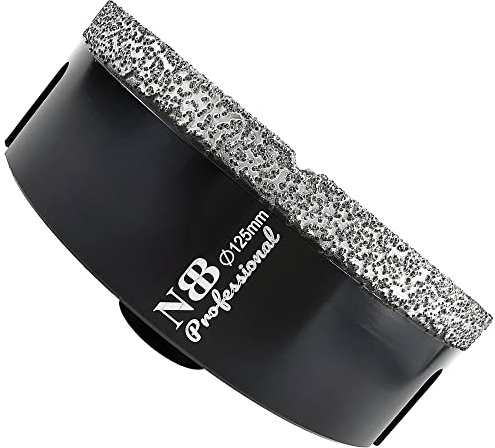 NBB Broca de diamante con M14, corona diamante para taladrar en seco y en húmedo profesionalmente en porcelana dura, cerámica, baldosas, granito, mármol, azulejo, para Amoladora Angular (125mm)