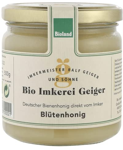 Bio Imkerei Geiger Bio Blütenhonig Bioland direkt vom Imker 1er Pack (1 x 500g)