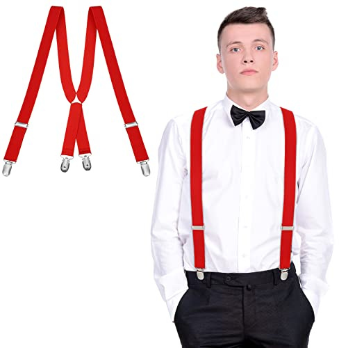 SATINIOR Hosenträger Herren X-Form | Elastische Hosenträger Herren, Verstellbar Hosenträger Clips, Für Anzug, Jeans, Chinos, Vintage Suspenders