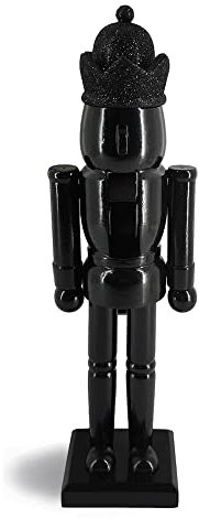 Nutcracker Ballet Gifts Modern King Wood Nutcracker Figures, Christmas Mantle Decor, Holiday Home Decorations, Decorative Wooden Statue, 12-inch, Solid Black