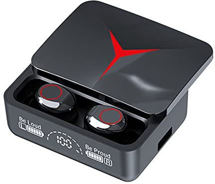 Cuffie True Wireless, M90 True Wireless Headphones BT 5.3 Sport Headset Touch Control Music Earphones In-Ear Mini Ears with Mic Charging Case Battery Digital Display USB Output