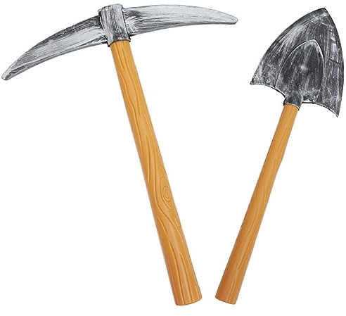 TOYANDONA 2 Stück Spitzhacke Kostümzubehör Schaumstoff Spitzhacke Spielzeug Schaufel Spielzeug Zwerg Halloween Kostüm Requisiten Fake Garten Party Trick Requisiten Für
