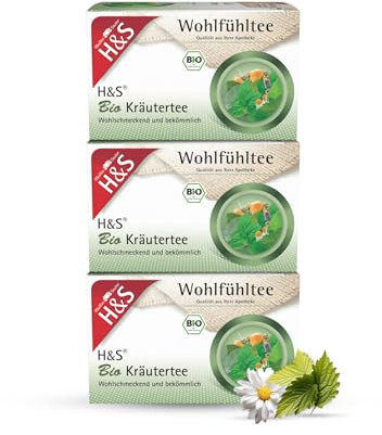 H&S Bio Kräutertee, 3 x 20 Beutel (à 1,5 g): Wohlschmeckende und bekömmliche Kräuter-Teemischung, 3er Pack