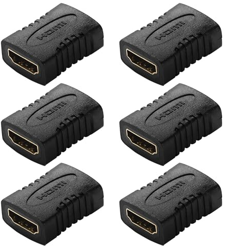 KUOQIY 6 Piezas Acoplador HDMI Hembra, Conector y Empalme Compatible Con 4K Ultra HD, UHD 3D, Full HD 1080p