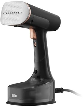Braun QuickStyle 7 GS7077BK, Stiratore Verticale con Tecnologia Dual FreeGlide 3D e Piastra Riscaldata, con Riscaldamento Rapido, Vapore 35 g/min, Capacità 250 ml, Cavo 3 m, 1600W, Nero