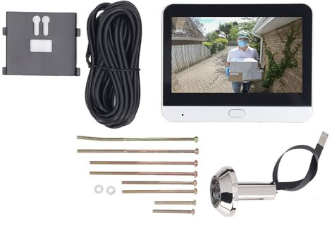 Heaveant Peephole Camera, 4.3 Inch IPS LCD Screen Digital Door Viewer 1080P WiFi Video Intercom Door Camera 120 Degree Wide Angle Night Vision PIR Motion Detection (Silver)