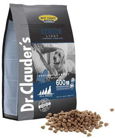 DR.CLAUDER’S - Best Choice Senior Light | Trockenfutter für ältere Hunde mit geringem Energiebedarf zur Gewichtskontrolle. Weizenfreies Alleinfutter im Beutel | 4kg Truthahn&Reis