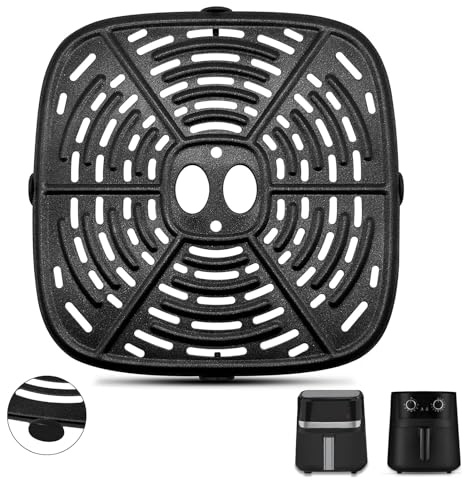 GWYXC Air fryer Replacement Parts for Holstein Housewares 4.4QT Air Fryer,8.07×8.07 IN Air Fryer Grill Pan Grill Plate Crisper Plate Accessories Tray Rack for BLACK+DECKER Purify 4QT Air Fryer