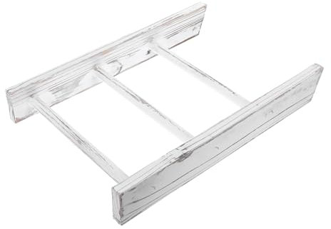 Alipis Rustic Bathroom Towel Ladder Rack Miniature Ladder Decor White Wood Hand Towel Organizer for Farmhouse and Country Style Bathrooms