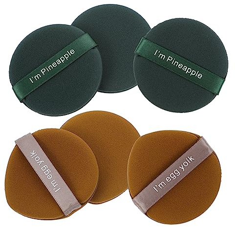 FRCOLOR 6pezzi Piumino per Trucco Viso Cuscino per Cipria Portatile Attrezzo per Trucco Viso e Corpo per Cipria Libera per Corpo o Minerale