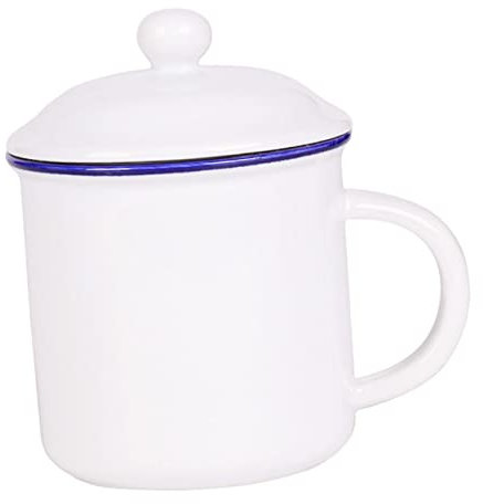 Alipis 2pcs Enamel Mug Reusable Coffee Cup for Hot Drinks Leakproof Travel Mugs Vintage Design for Tea Cereal Lemonade Latte Cappuccino Home Office Restaurant