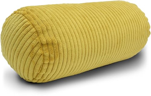 Amilian Nackenrolle mit Bezug 40x15 cm – Cord Kissen mit Füllung – Waschbar – Für Erwachsene & Kinder – Ideal für Nacken (Sonnentraum, 40 x 15 cm)