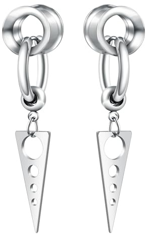 Hoisy Double Flared Tunnel mit Anhänger Flesh Tunnel Ohr Expander Piercing Schmuck für Frauen Herren 6mm-24mm