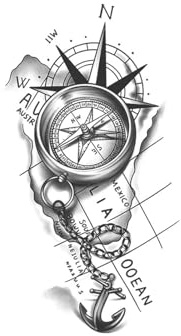 Temporäres Tattoo Mit Kompass, Hält Bis Zu 15 Tage, Magischer, Wasserfester, Semipermanenter Aufkleber Mit Neuer Technologie.(1pcs)