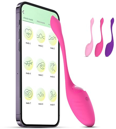 Vibratoren Mit App Steuerung Für Frauen, G Punkt Dildo Mit 9 Intensiven Modi, Mini Vibration Für Frauen Und Klitoris Stimulator, Vibro Eier Sex Toyset LZYLWC (Rosa)