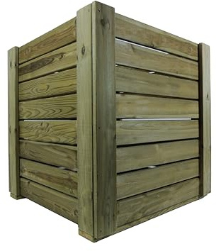 Vidahuerto Macetero EKOXXL de Madera para Exterior, Pino Tratado en Autoclave, 120x120x120 cm, Premontado, con Malla Geotextil, para Árboles y Plantas Grandes