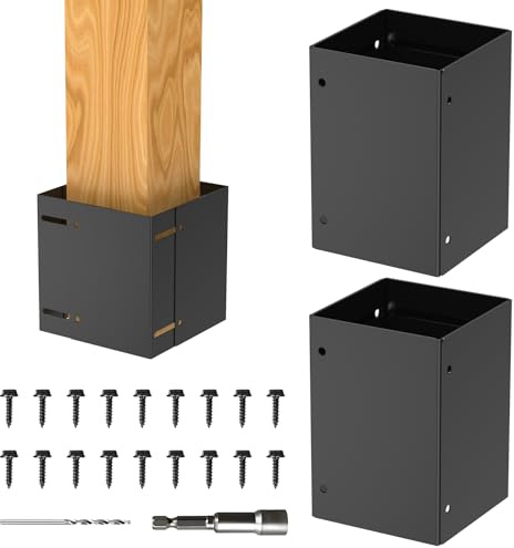 Lot de 8 protections de poteau réglables - Plage de 8,4 à 15,2 cm - Protège la terrasse, les boîtes aux lettres en métal et les clôtures contre la pluie et les dommages causés par les tondeuses à