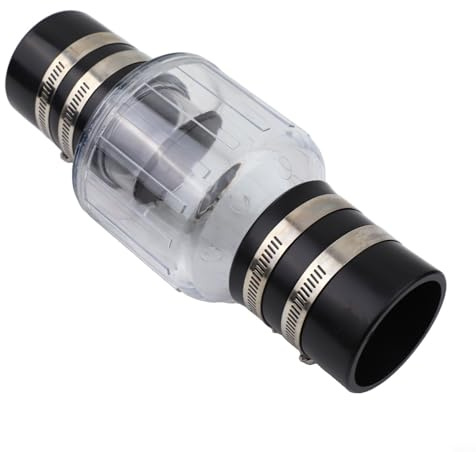 BEAZOOM Clapet anti-retour silencieux à ressort avec pompe de puisard transparente, empêche le reflux des eaux usées et le bruit de marteau d'eau, 3,8 cm (5,1 cm)