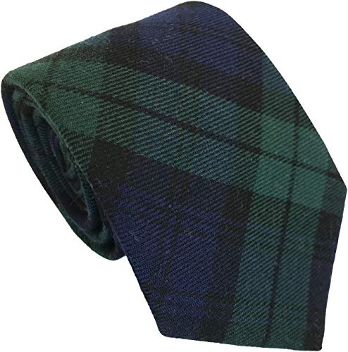 Men's Black Watch Tartan Scottish Plaid Check Neck Tie
