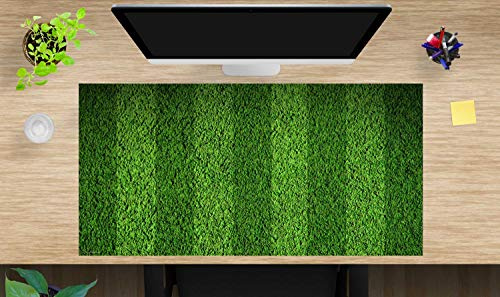 Schreibtischunterlage XXL mit integriertem Mousepad – “Fußball Spielfeldrasen“ – aus strapazierfähigem Vinyl (Kunststoff) – 100 x 50 cm – Schreibunterlage für besten Schutz – Made in Germany