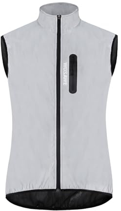 WOSAWE Men Reflective Vest Night Glowing Bomber Jacket MTB Cycling Windbreaker Travel Sport Sleeveless Vests XL