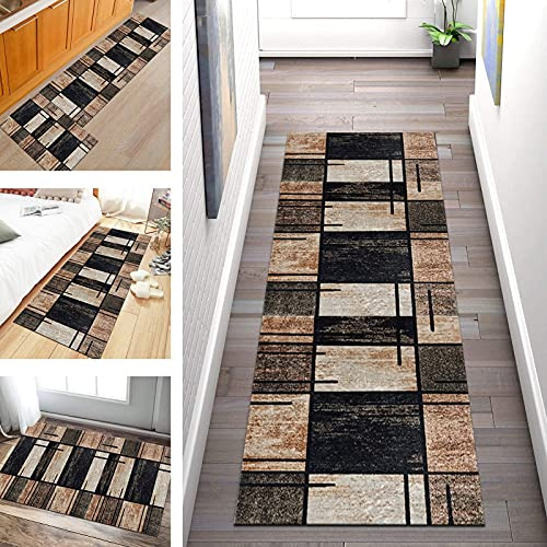 SGLGSTORE Teppich Läufer Flur rutschfest Küche Korridor Teppichläufer, Modern Geometrisch Waschbar Läufer für Wohnzimmer Schlafzimmer Breite 0.6m/ 0.7m/ 0.8m/ 0.9m/ 1m (Color : A, Size : 100x300cm)