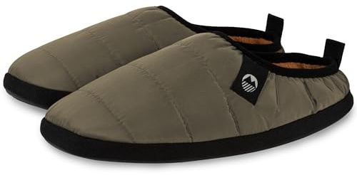Lakeland Active Men's Wolfa Ultra-Warm Synthetic Down Camping Style Slippers With Memory Foam - Moss Green - 9 UK