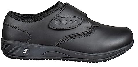 SAFETY JOGGER Safety Shoes for Women 8 UK - Eliane - Lightweight Comfortable Velcro Work Shoe, Ideal for Nurses, Kitchen or Indoor, Non Slip and Shock Absorbing, Oxypas, Black