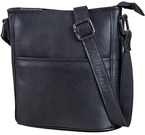 LEABAGS Leder Handtasche Damen I Premium Echtleder Umhängetasche I Schultertasche I Damentasche I Tragetasche für Arbeit Uni Schule Freizeit