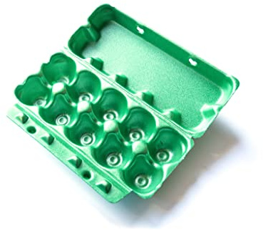 Nipter Eierbox 10 Eier, Eierschachtel aus Styropor, Eierverpackung, Eierhöcker, grün, 90 Stück