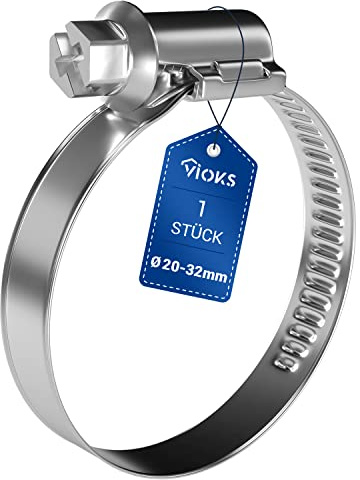 VIOKS Schlauchschelle Benzinschlauch Schelle 1x 20-32mmØ Rohrschellen | Schlauchschellen Schlauch Schellen, für Wasserschlauch Waschmaschine