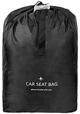 Autositz Reisetasche Rucksack,Asudaro Kindersitz Reisetasche Transporttasche Buggy Tragetasche Kinderwagenhülle Faltbare Kinderwagen-Aufbewahrungstasche für Flugzeug Gate Check Taschen,Schwarz
