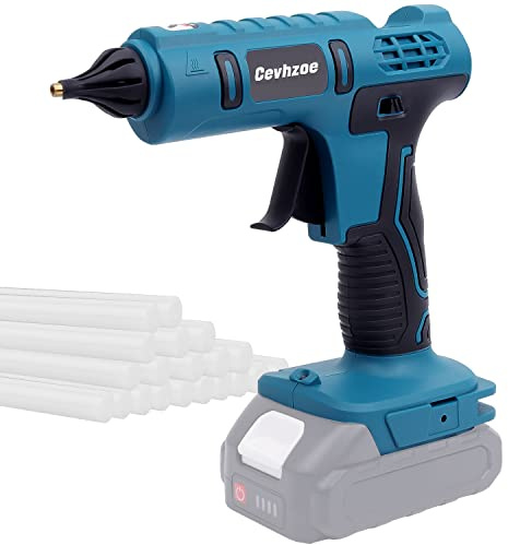 Cordless Glue Gun, Full Size Hot Glue Gun for Makita 18V Lithium-Ion Battery with 20Pcs 0.43 Glue Sticks and Insulated Copper Nozzle (Tool Only, Battery NOT Included)