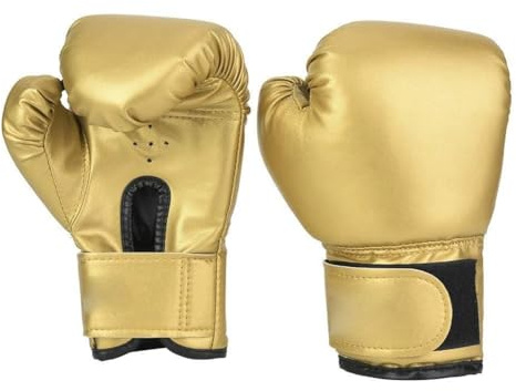 VBESTLIFE Boxhandschuhe für Kinder – PU-Leder Boxhandschuhe zum Sandsack-Training, Sparring & Punching-Bag-Übungen, weich gepolstert, goldfarben