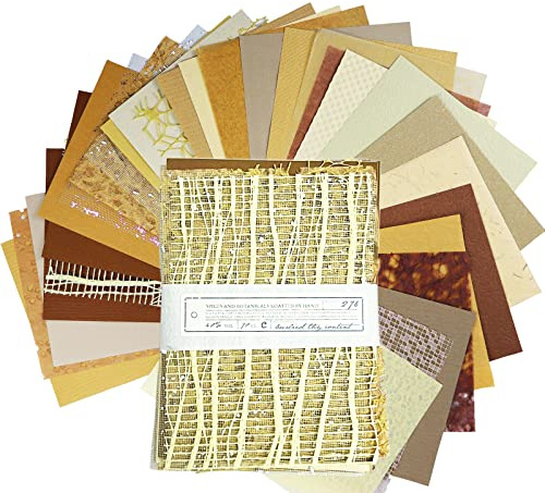 30 Blätter Designpapier, Scrapbooking Paper Scrapbooking Papier Vintage Scrapbook Papier Motivpapier Basteln Scrapbooking Dekorpapier, für Karten, Travel Journal, Sammelalben, Fotorahmen, Alben (Gold)