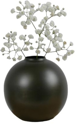 Vase schwarz für Pampasgras - Trockenblumen -künstliche Pflanzen - Deko Wohnzimmer - Tischdeko - Badezimmer Deko - Schlafzimmer Deko - Ø 10 cm H 10 cm