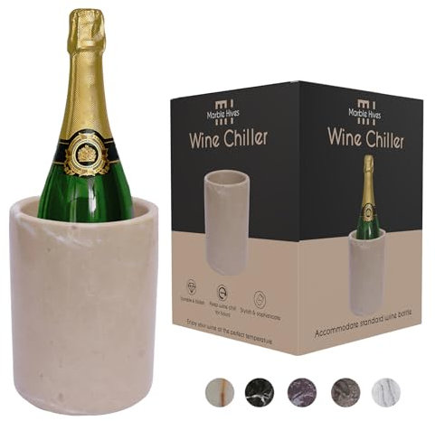 Marble Hives Marble Wine Chiller- Premium Wine Chiller Bucket- Perfect Wine Bottle Chiller- Keep Your Champagne Chiller and Safe- Easily Holds 750ml Bottle - Wine Cooler (Virona)