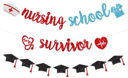Banner für Krankenpfleger, Glitzer, Aufschrift ''Congrats'', Krankenschwester-Banner, Dekorationen, Klasse 2024, RN/Earned It/Nurse Call the Shots, Party-Dekoration, Girlande, Krankenschwesterschule