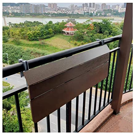 NEWWAN Balkon-Klapptisch, Balkongeländer-hängender Klapptisch, 1,6 cm Außen-Beistelltische für Kaffee, Terrasse, Garten, Balkon, Gute Stabilität