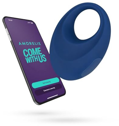 AMORELIE Joy – App-gesteuerter Vibrierender Penis-Ring Grow | Wasserfest Wiederaufladbar aus Silikon & ABS