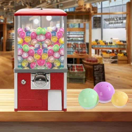 WANGYYDS Máquina Expendedora De Dulces De Escritorio, Dispensador Comercial De Máquina Expendedora De Dulces con Monedas De 25 Centavos, Máquina Expendedora De Dulces De 20,87 Pulgadas De Altura,Red