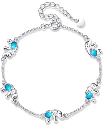 HUKKUN Bracelet en argent 925 avec motif de foudre, sorcières, ancre, serpents, Shihtzu, barbe, éléphants, cadeau pour femme, 7+2 inches (18+5 cm; 2 inches extension), Argent sterling, Pas de pierre