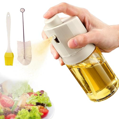Pulverizador de aceite de oliva, botella de 230 ml, pulverizador de aceite de cocina, pulverizador de aceite con cepillo para cocinar, atomizador de aceite, pulverizador de aceite para freidora de