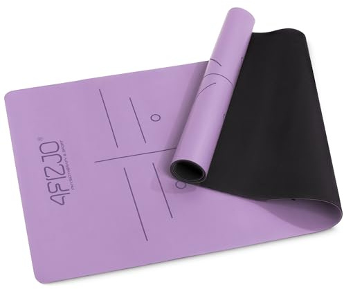 4FIZJO Fitnessmatte mit Tragegurt, Abmessungen 183x61 cm, Naturkautschuk PU, Rutschfest, Komfort, In & Outdor, Pilatesmatte, Yoga Matte, Sportmatte, Gymnastikmatte, Trainingsmatte