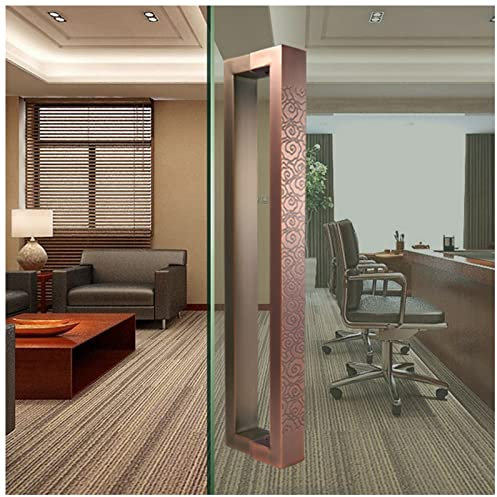 Haustürgriff Außentürgriff Schiebetürgriff Barnfice für Glas-/Holztüren, Push-Pull-Stangengriff mit Muster, Edelstahl & Doppelseitig
