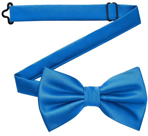 DonDon pajarita para hombre hecha a mano con aspecto de seda 12 x 6 cm pajarita Azul