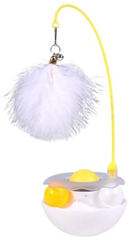 Jouet interactif pour Chat, Boules de Plumes et Cloches, Piste de Rouleau d' à Chat pour Chatons d'intérieur, Jouet d'exercice Stimulant pour Le Plaisir et la Stimulation mentale pour Chats
