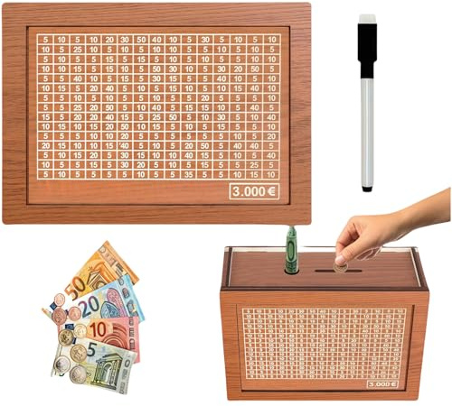 Maison culte maisonculte MAGIÉPARGNE - Tirelire pour économiser Tirelire en Bois Réutilisable avec Marqueur Noir, Facile à Assembler, Matériaux Durables et Écologiques Décoration Vintage