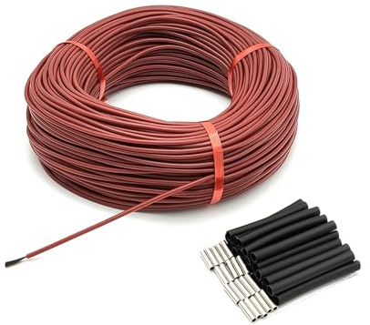 Whistle House – Fils Chauffants au Sol, 12K, 33 Ohm, 3mm, en Caoutchouc de Silicone, en Fiber de Carbone, 100m, électronique au Sol (50M)
