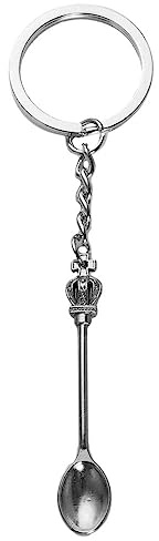 Mini Crown Spoon Keychain Key Ring, Vintage Kitchen Spoon Crown Keychain, Metal Key Chain Pendant Jewelry Gift for Women Men